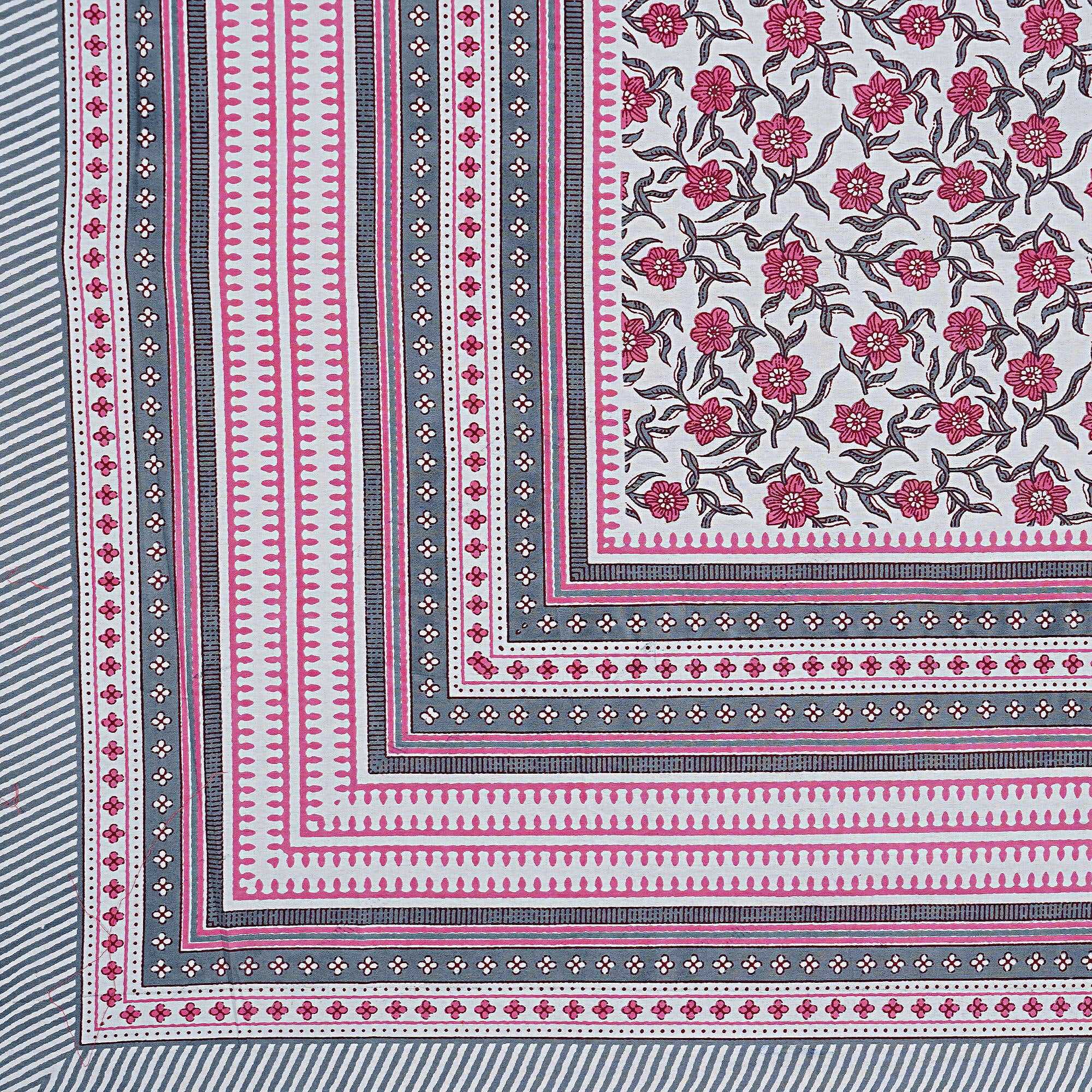 Rudra Bazaar Pink 210 TC Cotton Double King Bedsheet With 2 Pillow Covers