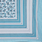 Rudra Bazaar Turquoise Blue 210 TC Cotton Double King Bedsheet With 2 Pillow Covers