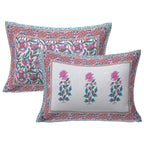 Rudra Bazaar Sea Green 210 TC Cotton Double King Bedsheet With 2 Pillow Covers