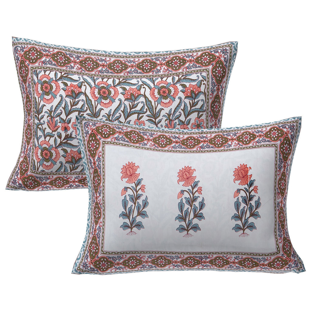 Rudra Bazaar Grey 210 TC Cotton Double King Bedsheet With 2 Pillow Covers