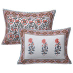 Rudra Bazaar Grey 210 TC Cotton Double King Bedsheet With 2 Pillow Covers