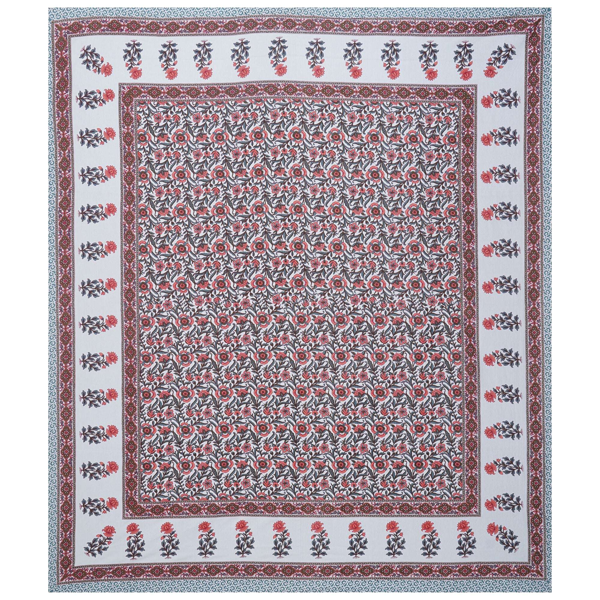 Rudra Bazaar Grey 210 TC Cotton Double King Bedsheet With 2 Pillow Covers