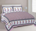 Rudra Bazaar Pink 210 TC Cotton Double King Bedsheet With 2 Pillow Covers