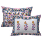 Rudra Bazaar Pink 210 TC Cotton Double King Bedsheet With 2 Pillow Covers