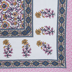 Rudra Bazaar Pink 210 TC Cotton Double King Bedsheet With 2 Pillow Covers