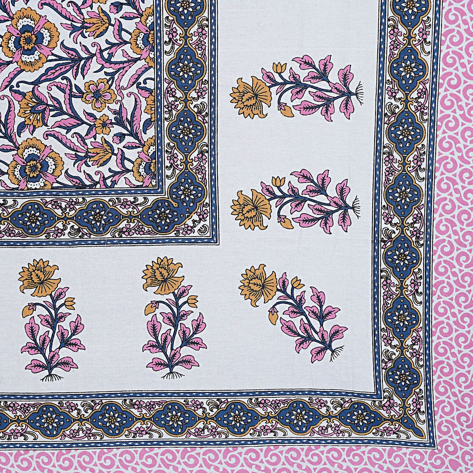 Rudra Bazaar Pink 210 TC Cotton Double King Bedsheet With 2 Pillow Covers