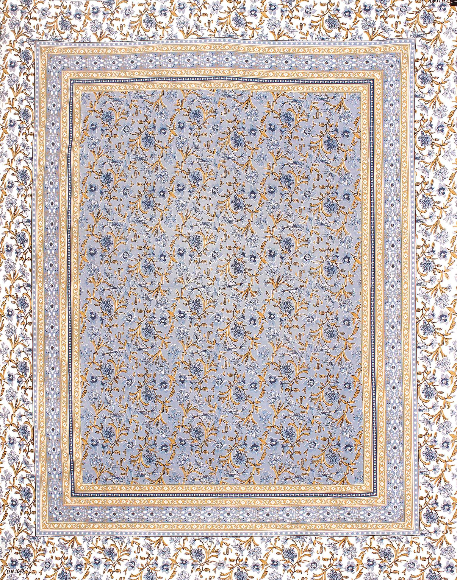 Rudra Bazaar Blue 210 TC Cotton Double King Bedsheet With 2 Pillow Covers