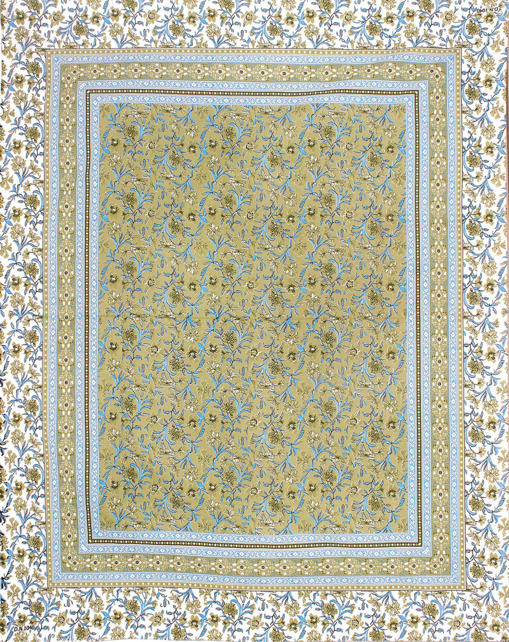 Rudra Bazaar Green 210 TC Cotton Double King Bedsheet With 2 Pillow Covers