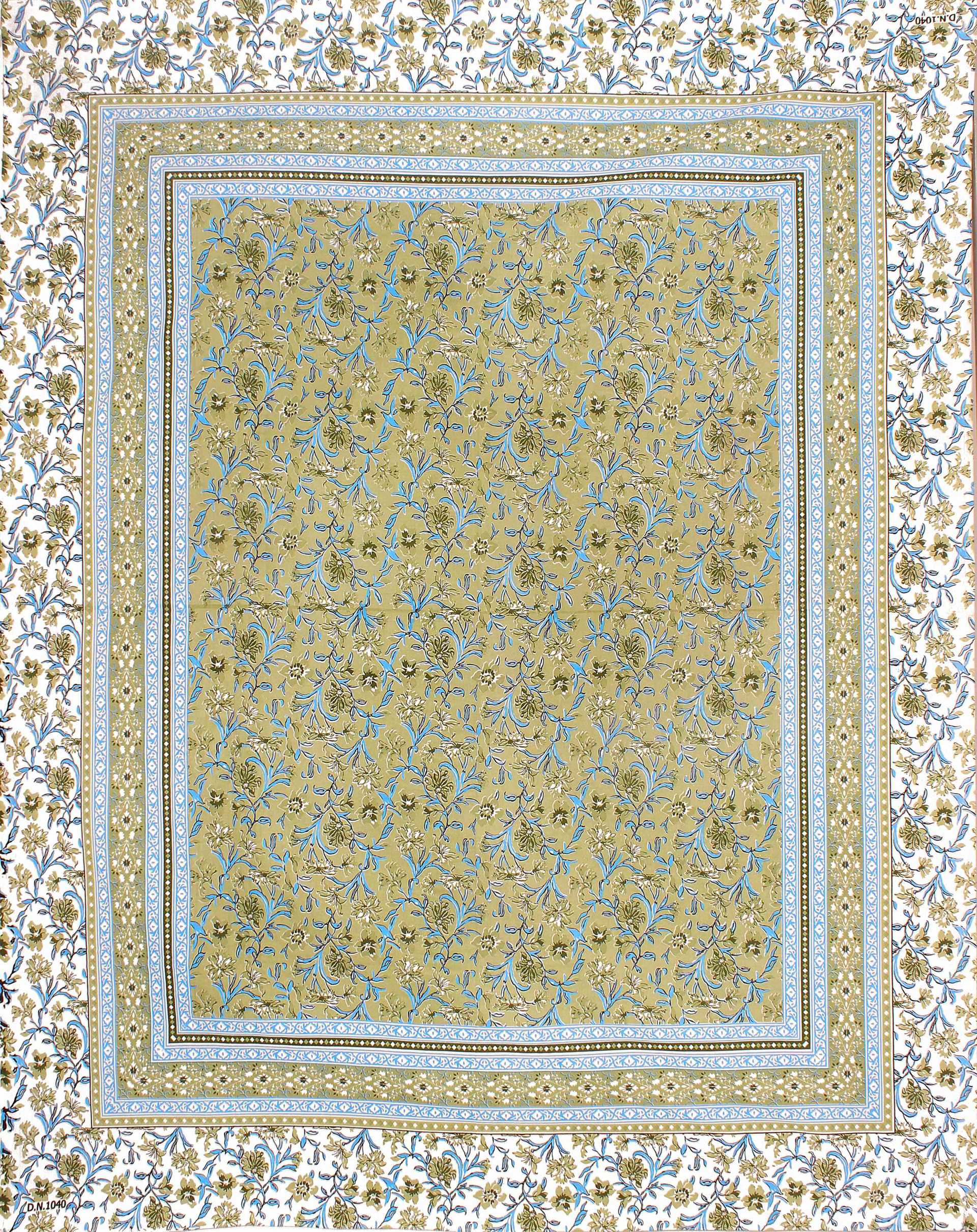 Rudra Bazaar Green 210 TC Cotton Double King Bedsheet With 2 Pillow Covers