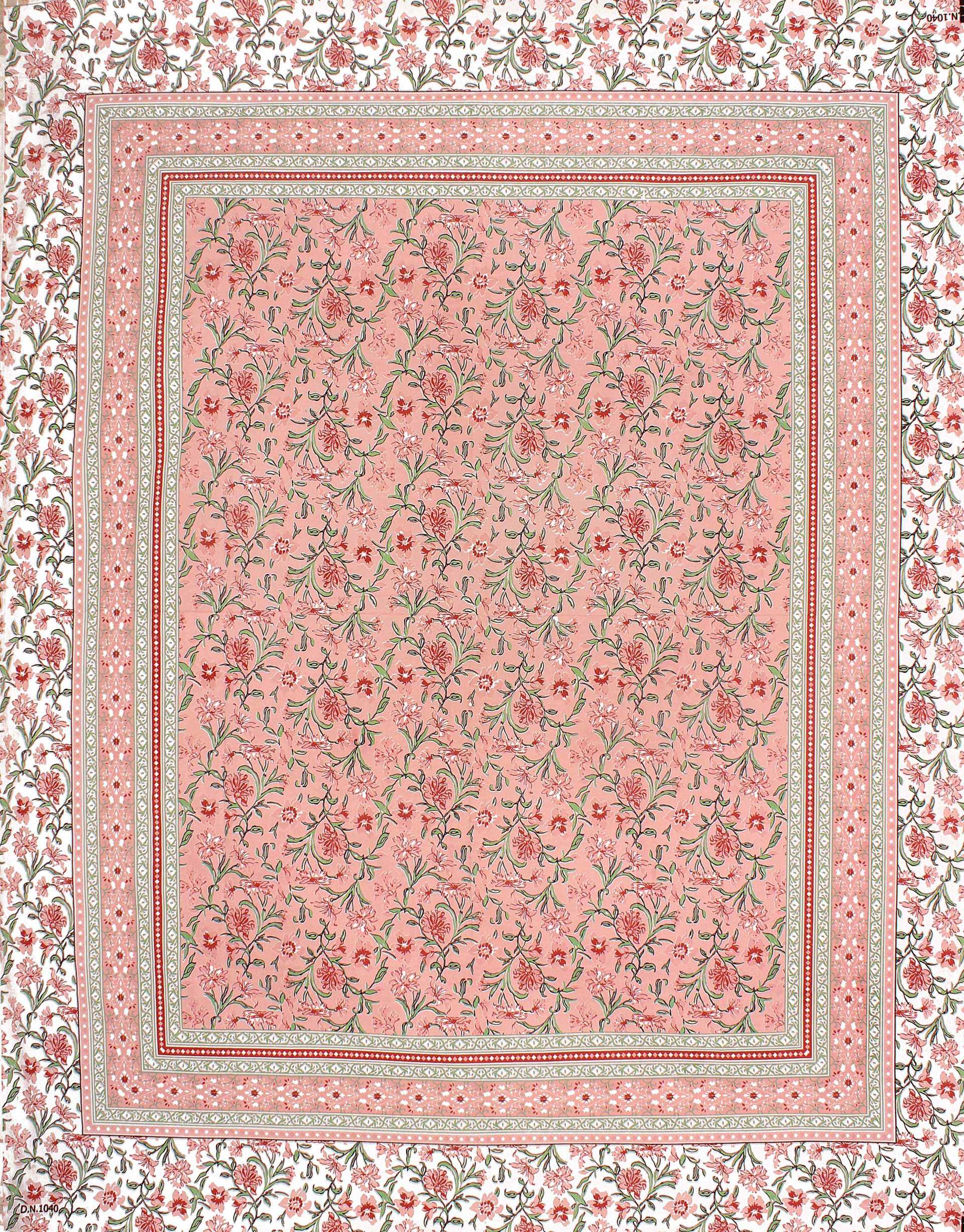 Rudra Bazaar Pink 210 TC Cotton Double King Bedsheet With 2 Pillow Covers