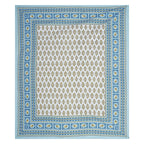 Rudra Bazaar Blue 210 TC Cotton Double King Bedsheet With 2 Pillow Covers