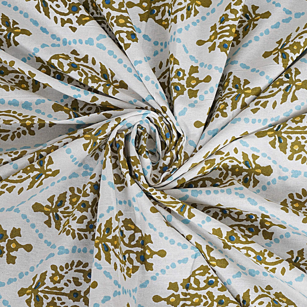 Rudra Bazaar Blue 210 TC Cotton Double King Bedsheet With 2 Pillow Covers