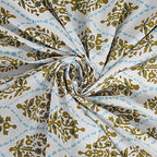 Rudra Bazaar Blue 210 TC Cotton Double King Bedsheet With 2 Pillow Covers