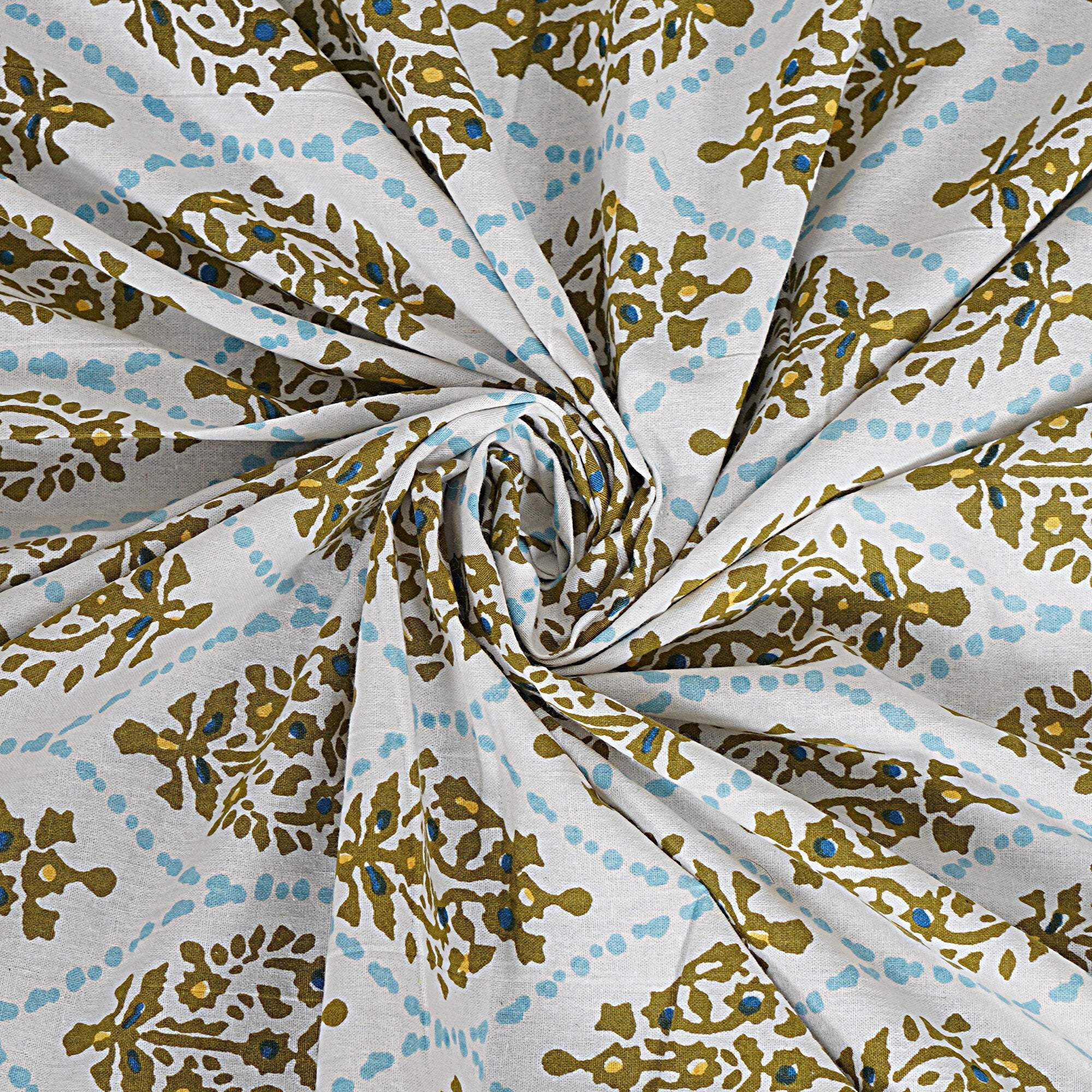 Rudra Bazaar Blue 210 TC Cotton Double King Bedsheet With 2 Pillow Covers