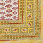 Rudra Bazaar Gold 210 TC Cotton Double King Bedsheet With 2 Pillow Covers