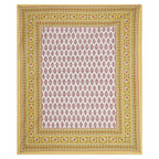 Rudra Bazaar Gold 210 TC Cotton Double King Bedsheet With 2 Pillow Covers