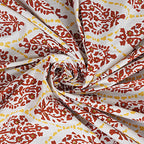 Rudra Bazaar Gold 210 TC Cotton Double King Bedsheet With 2 Pillow Covers