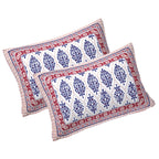 Rudra Bazaar Maroon 210 TC Cotton Double King Bedsheet With 2 Pillow Covers