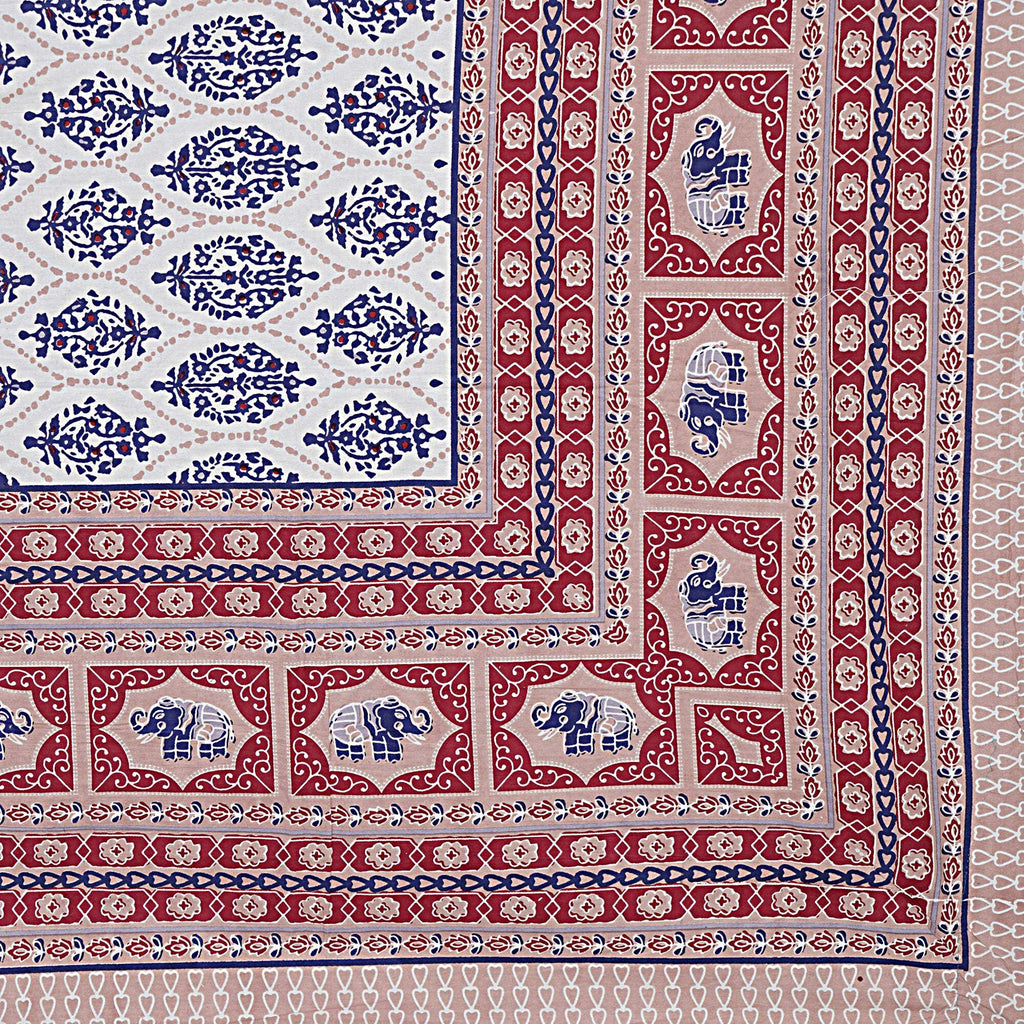 Rudra Bazaar Maroon 210 TC Cotton Double King Bedsheet With 2 Pillow Covers