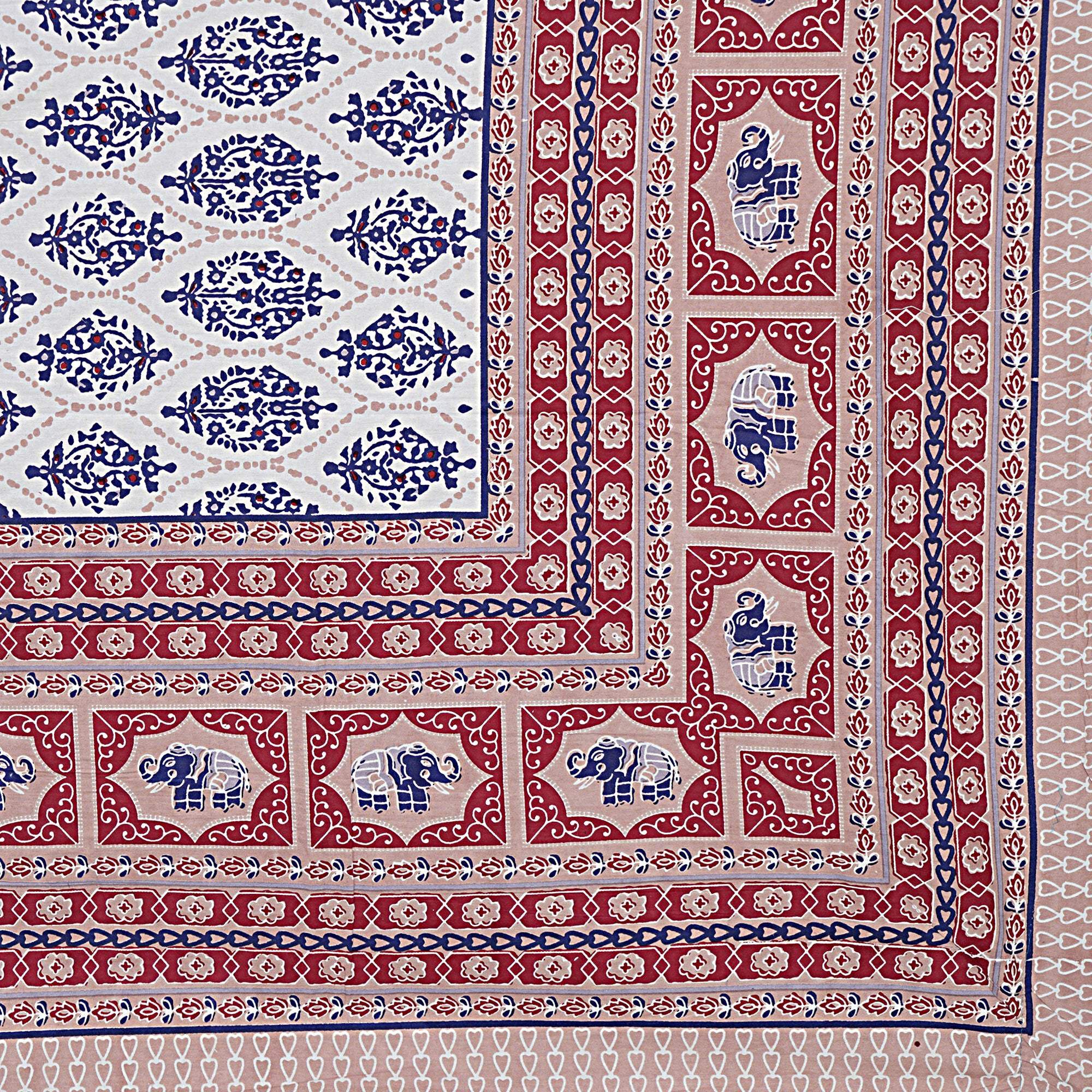 Rudra Bazaar Maroon 210 TC Cotton Double King Bedsheet With 2 Pillow Covers