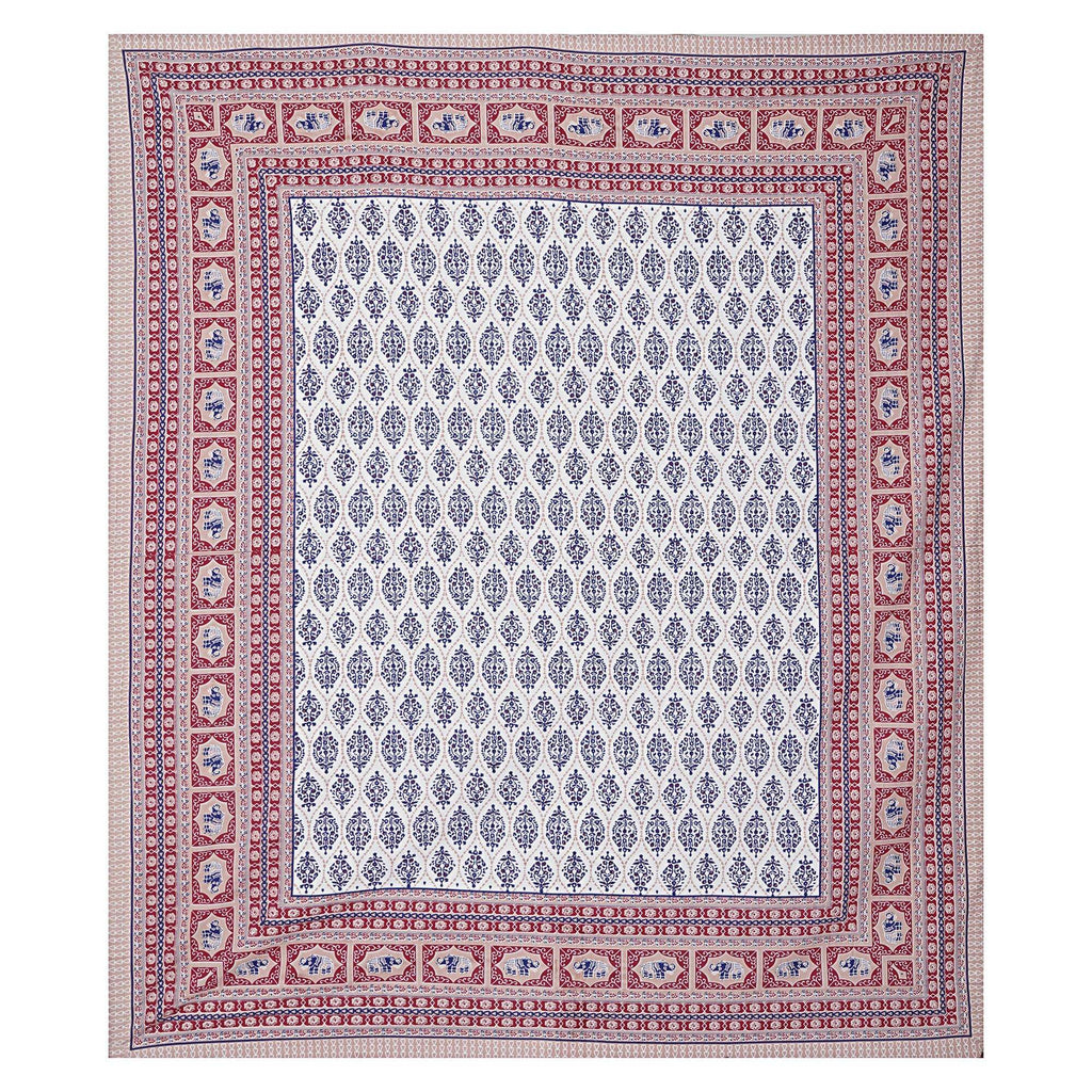 Rudra Bazaar Maroon 210 TC Cotton Double King Bedsheet With 2 Pillow Covers