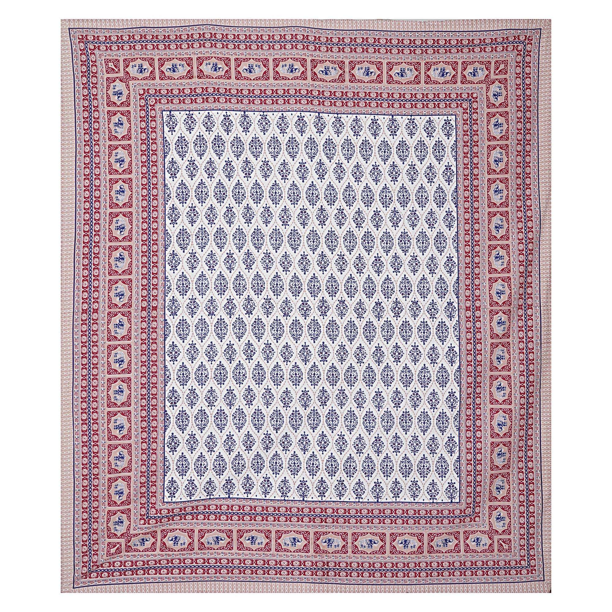 Rudra Bazaar Maroon 210 TC Cotton Double King Bedsheet With 2 Pillow Covers