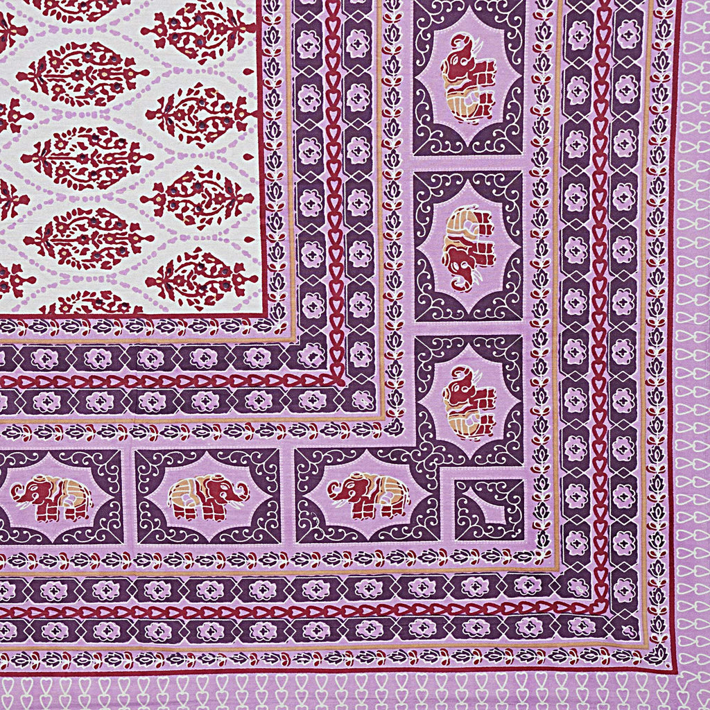 Rudra Bazaar Purple 210 TC Cotton Double King Bedsheet With 2 Pillow Covers