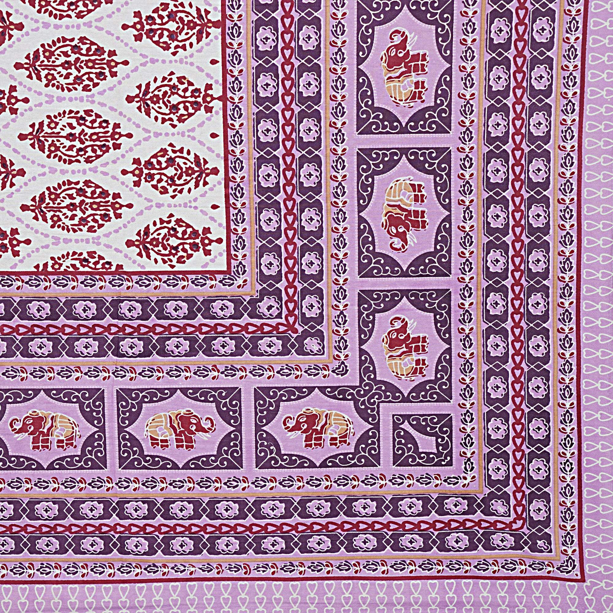 Rudra Bazaar Purple 210 TC Cotton Double King Bedsheet With 2 Pillow Covers