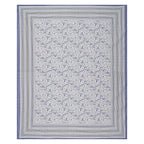 Rudra Bazaar Blue 210 TC Cotton Double King Bedsheet With 2 Pillow Covers