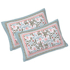 Rudra Bazaar Grey 210 TC Cotton Double King Bedsheet With 2 Pillow Covers