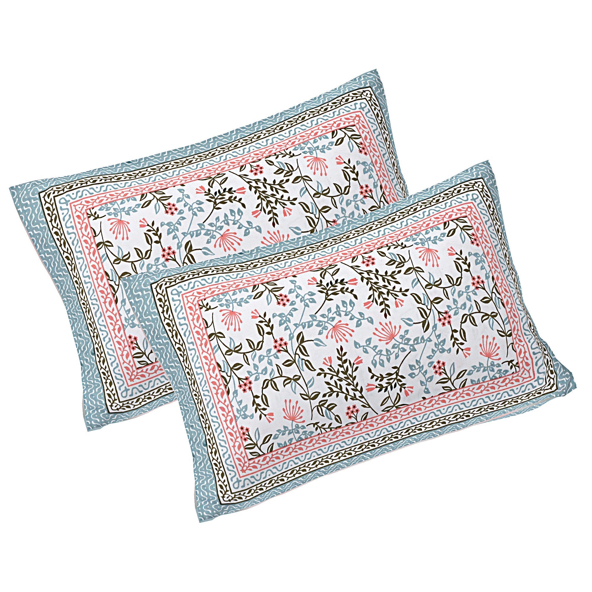 Rudra Bazaar Grey 210 TC Cotton Double King Bedsheet With 2 Pillow Covers