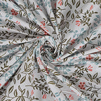 Rudra Bazaar Grey 210 TC Cotton Double King Bedsheet With 2 Pillow Covers