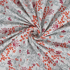 Rudra Bazaar Orange 210 TC Cotton Double King Bedsheet With 2 Pillow Covers