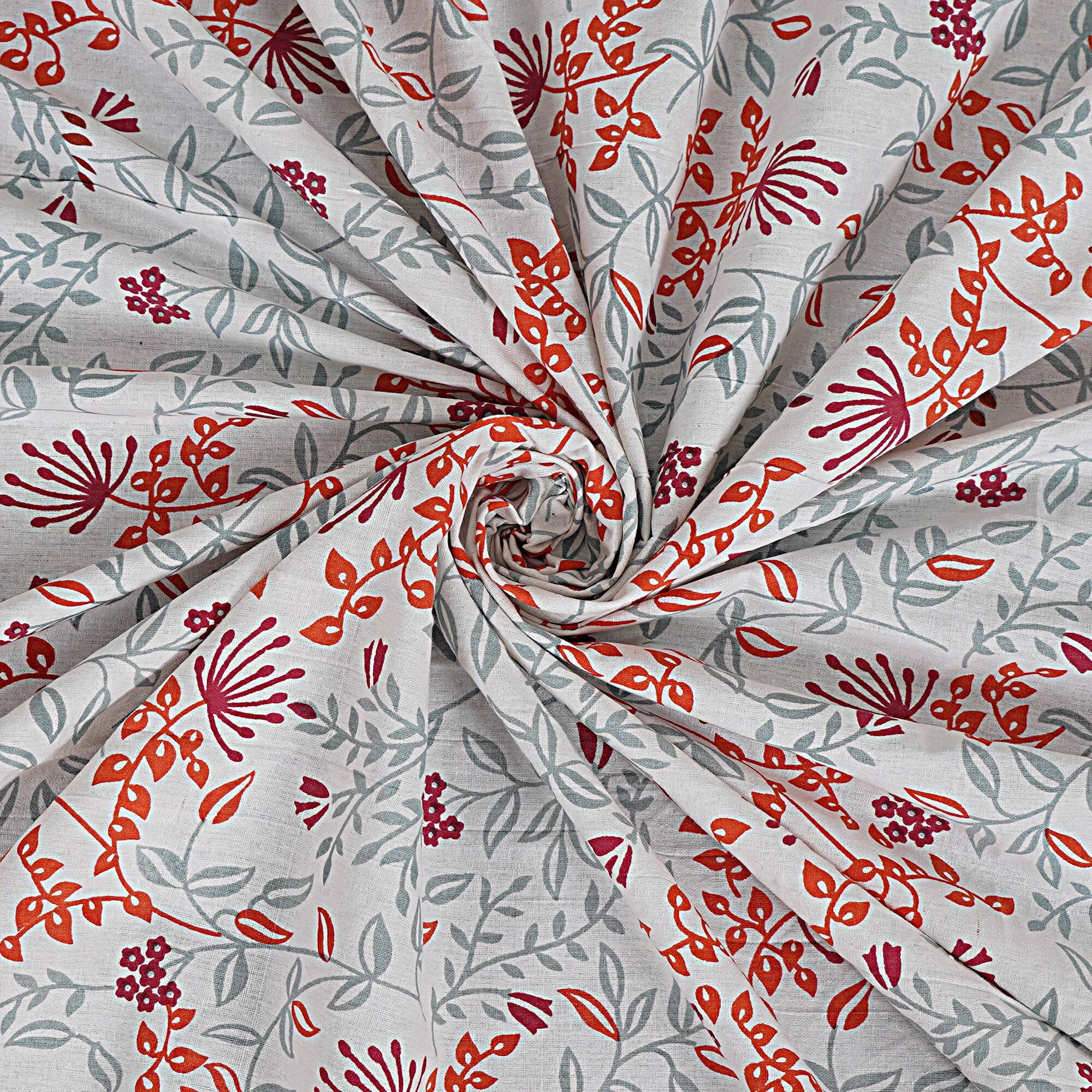 Rudra Bazaar Orange 210 TC Cotton Double King Bedsheet With 2 Pillow Covers