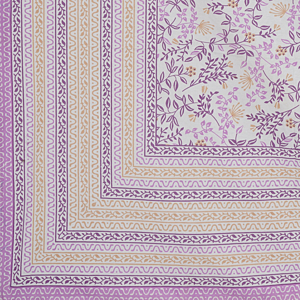 Rudra Bazaar Purple 210 TC Cotton Double King Bedsheet With 2 Pillow Covers