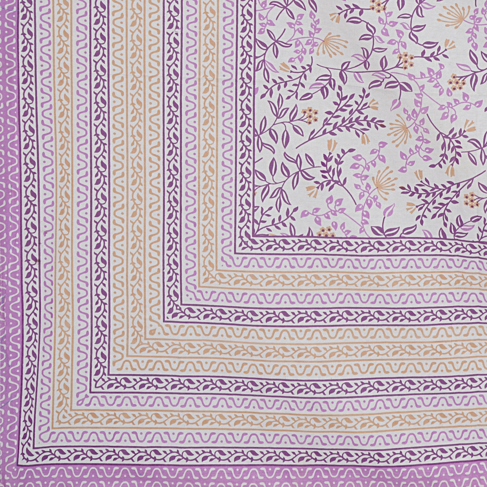 Rudra Bazaar Purple 210 TC Cotton Double King Bedsheet With 2 Pillow Covers