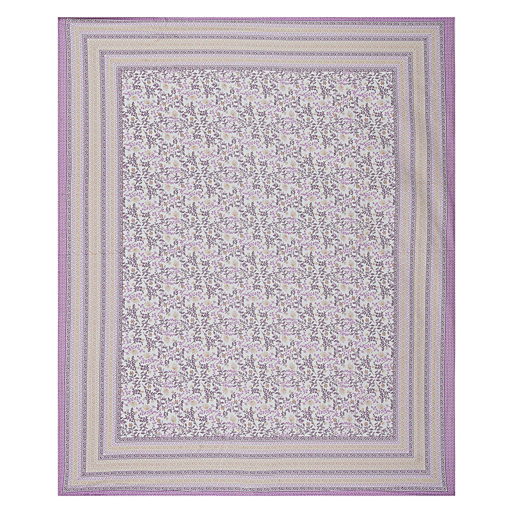 Rudra Bazaar Purple 210 TC Cotton Double King Bedsheet With 2 Pillow Covers
