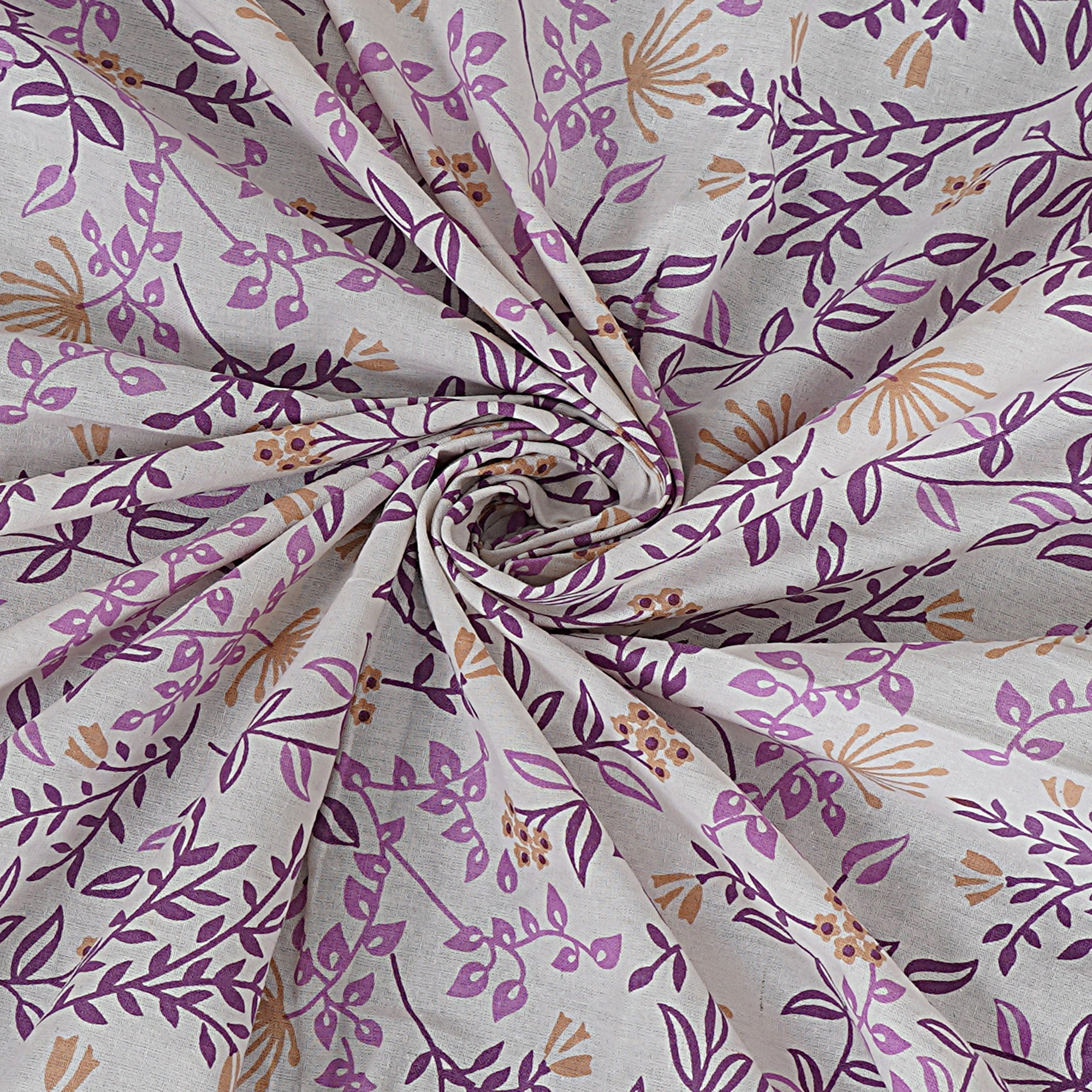 Rudra Bazaar Purple 210 TC Cotton Double King Bedsheet With 2 Pillow Covers