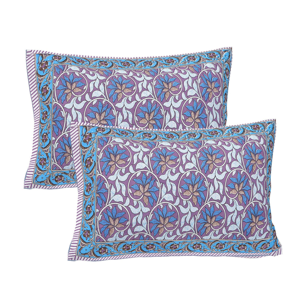 Rudra Bazaar Multi 210 TC Cotton Double King Bedsheet With 2 Pillow Covers