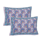 Rudra Bazaar Multi 210 TC Cotton Double King Bedsheet With 2 Pillow Covers