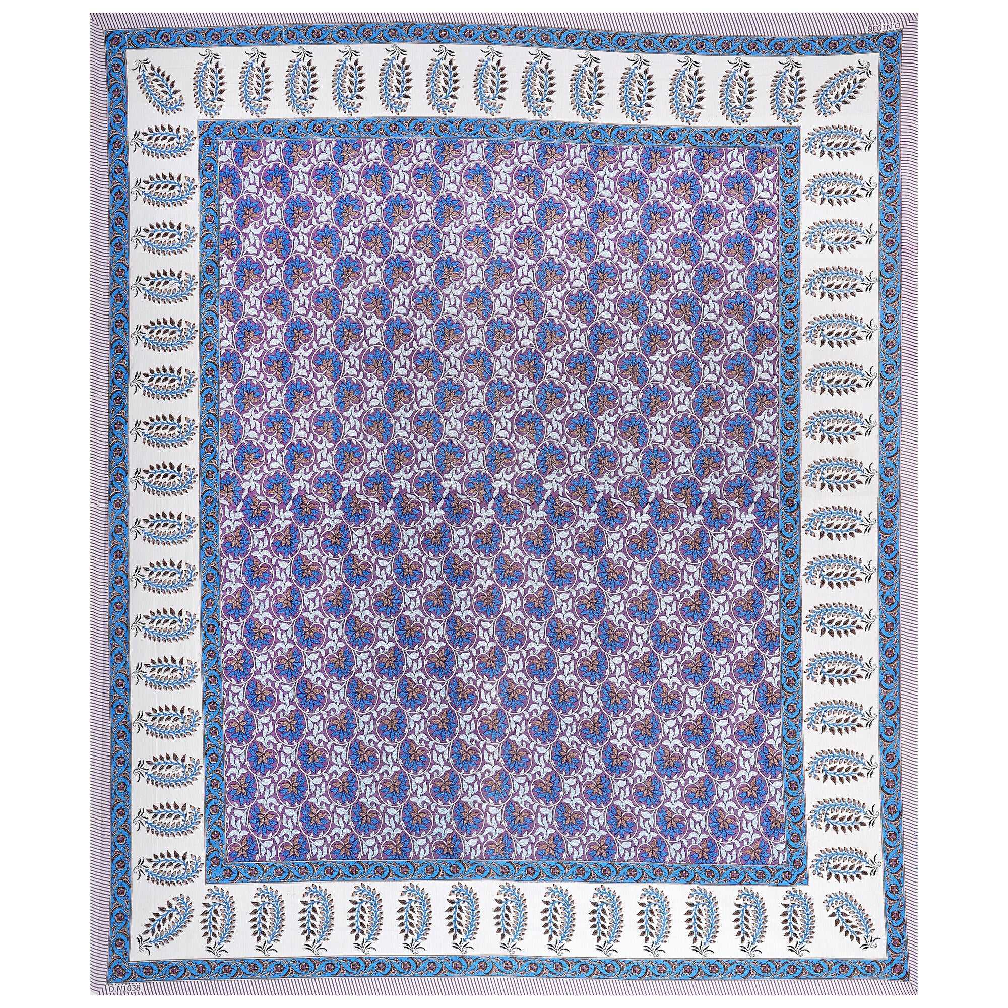 Rudra Bazaar Multi 210 TC Cotton Double King Bedsheet With 2 Pillow Covers