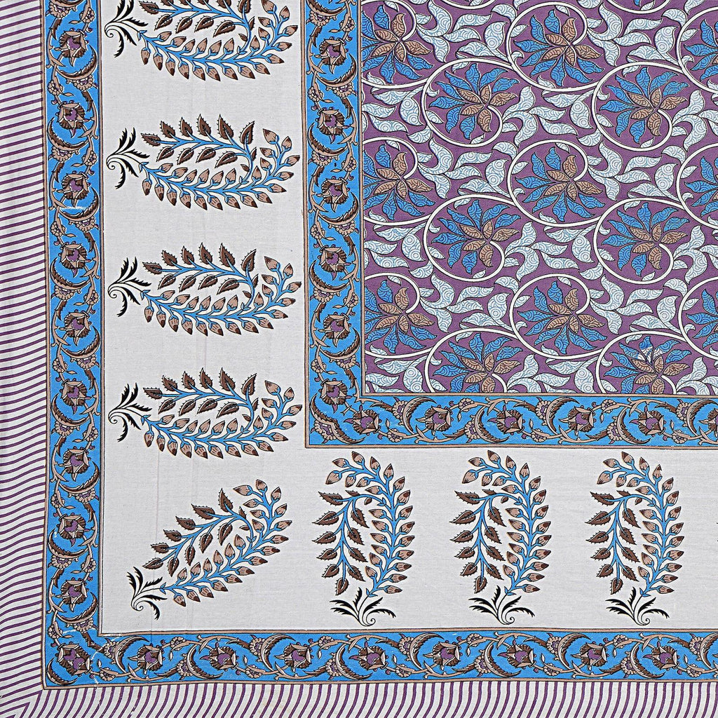 Rudra Bazaar Multi 210 TC Cotton Double King Bedsheet With 2 Pillow Covers