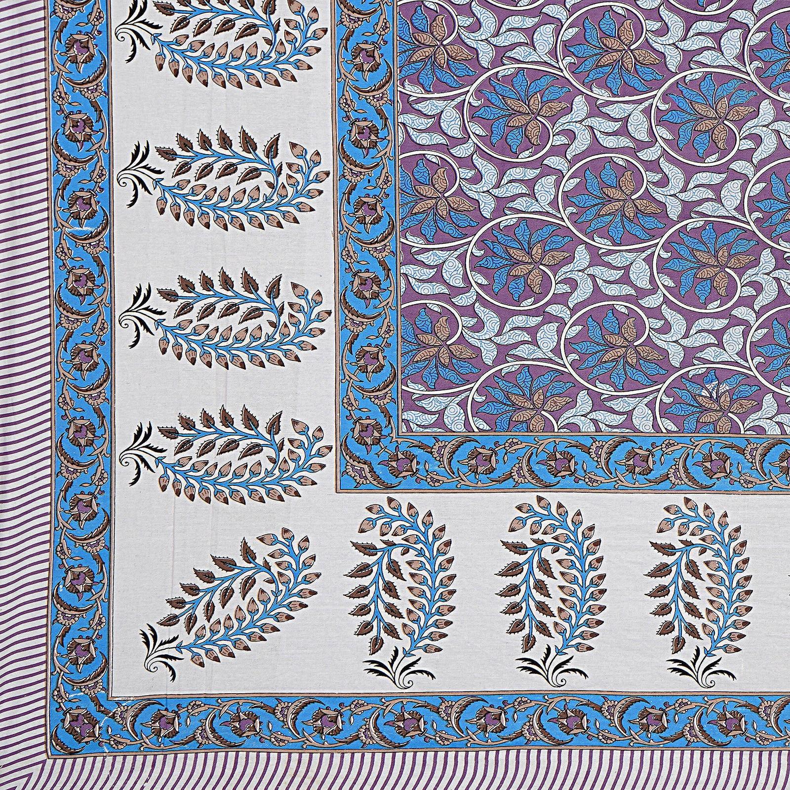 Rudra Bazaar Multi 210 TC Cotton Double King Bedsheet With 2 Pillow Covers