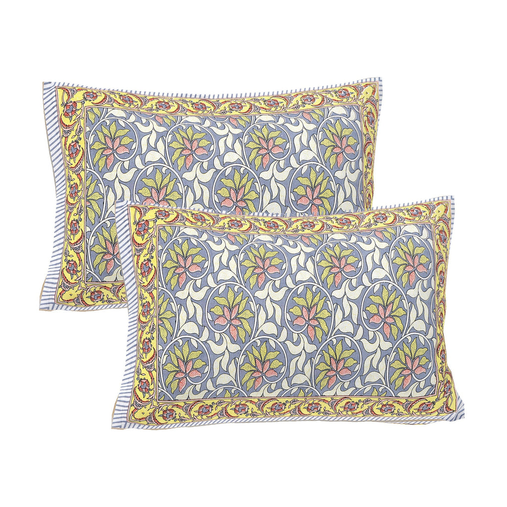 Rudra Bazaar Multi 210 TC Cotton Double King Bedsheet With 2 Pillow Covers