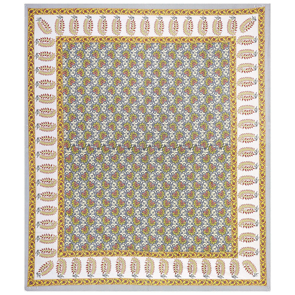 Rudra Bazaar Multi 210 TC Cotton Double King Bedsheet With 2 Pillow Covers