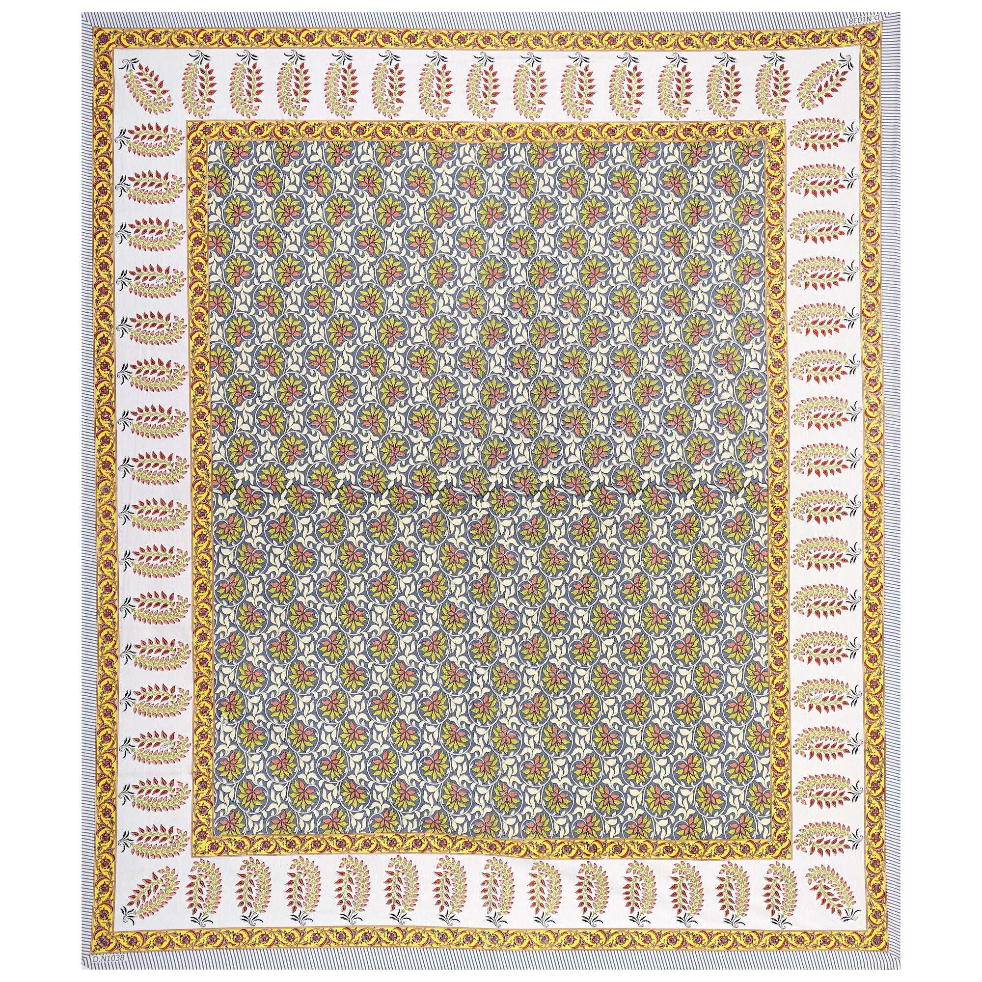 Rudra Bazaar Multi 210 TC Cotton Double King Bedsheet With 2 Pillow Covers