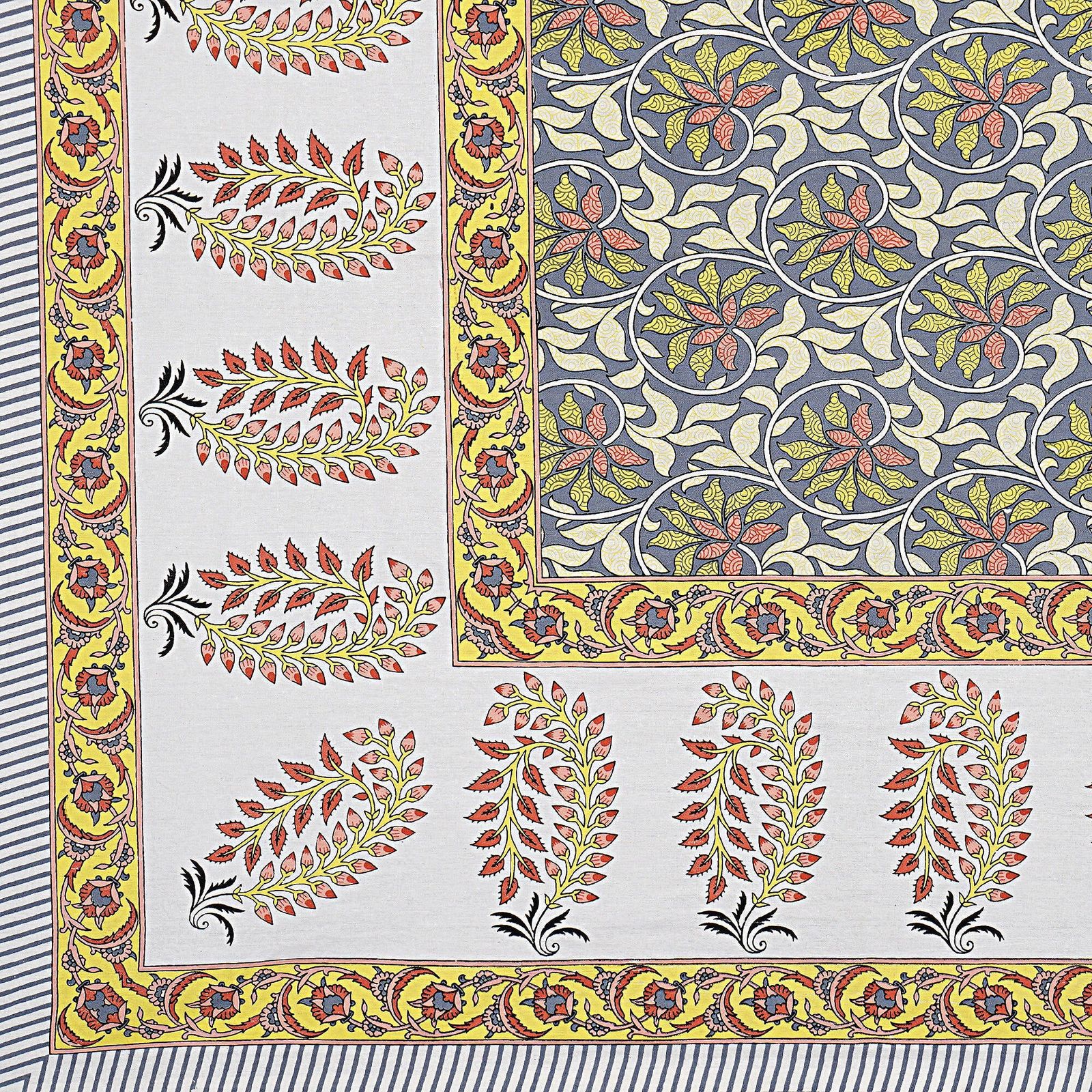 Rudra Bazaar Multi 210 TC Cotton Double King Bedsheet With 2 Pillow Covers