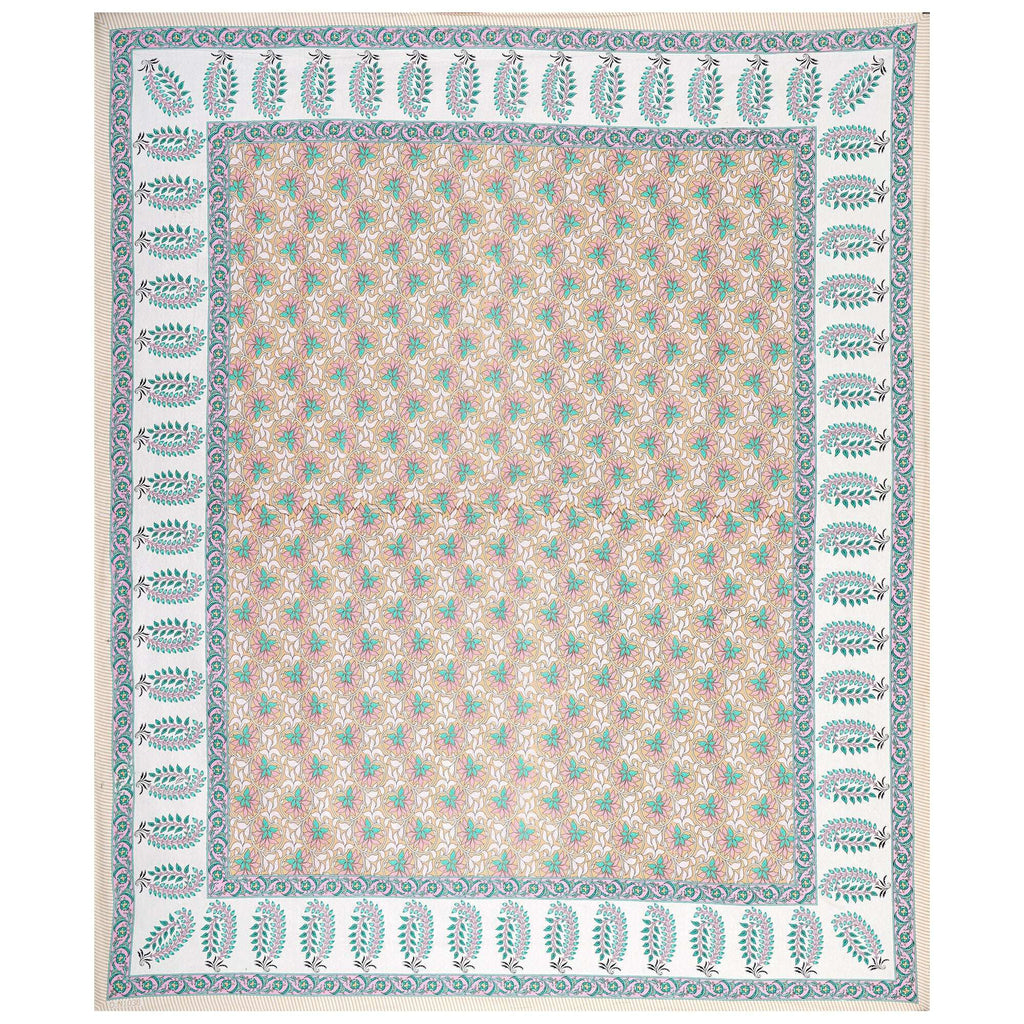 Rudra Bazaar Multi 210 TC Cotton Double King Bedsheet With 2 Pillow Covers