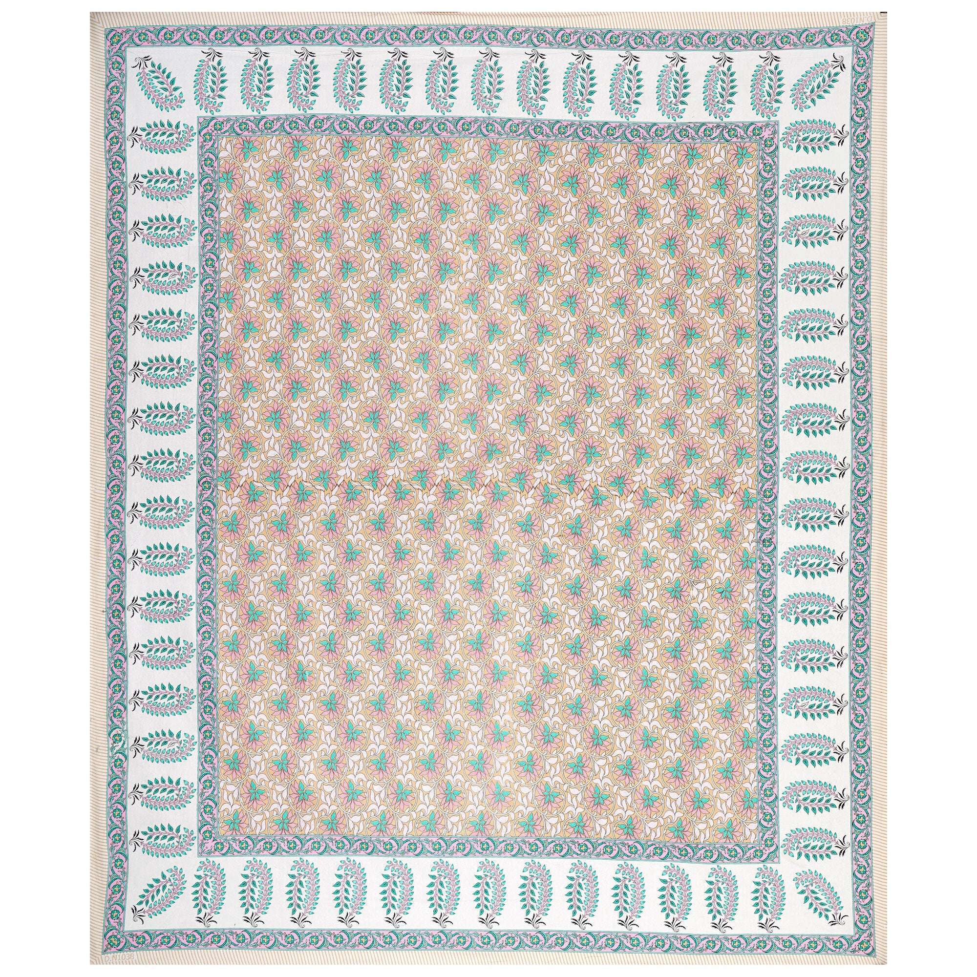 Rudra Bazaar Multi 210 TC Cotton Double King Bedsheet With 2 Pillow Covers