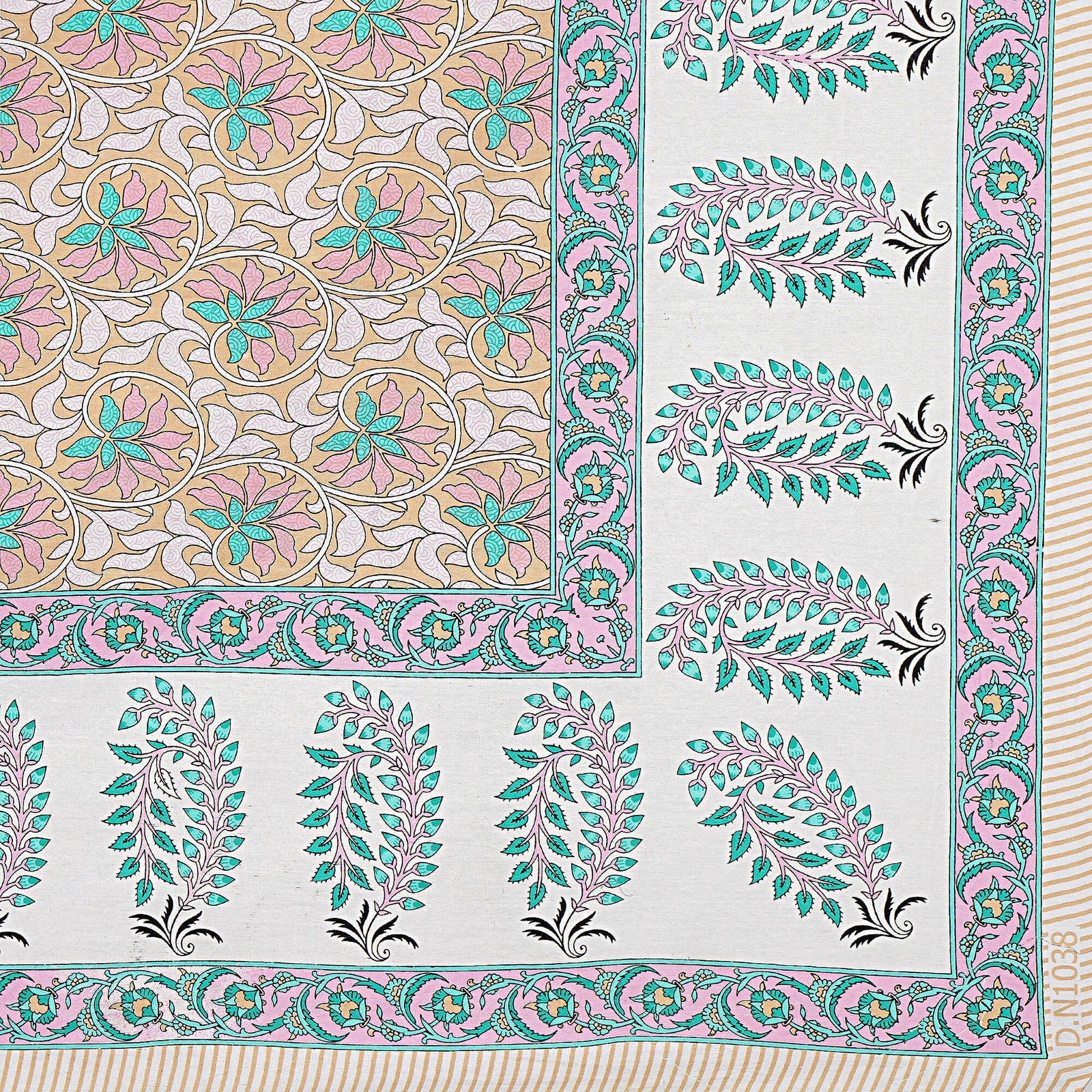 Rudra Bazaar Multi 210 TC Cotton Double King Bedsheet With 2 Pillow Covers